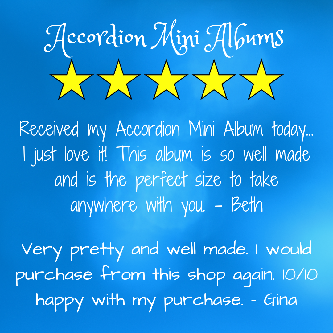 08 ALBUM - Deluxe ACCORDION Mini ALBUMS (multiple themes) - Handcrafted Photo Album - Stationery - Literacy Project - Mini Memory Book - Mini Pet Album - Mini Brag Book