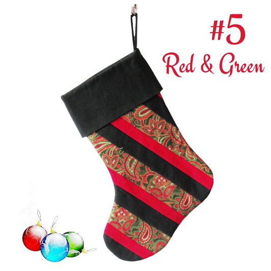20 Christmas - Quilted Christmas Stockings -  Handmade Christmas Stockings - Country Christmas Stockings
