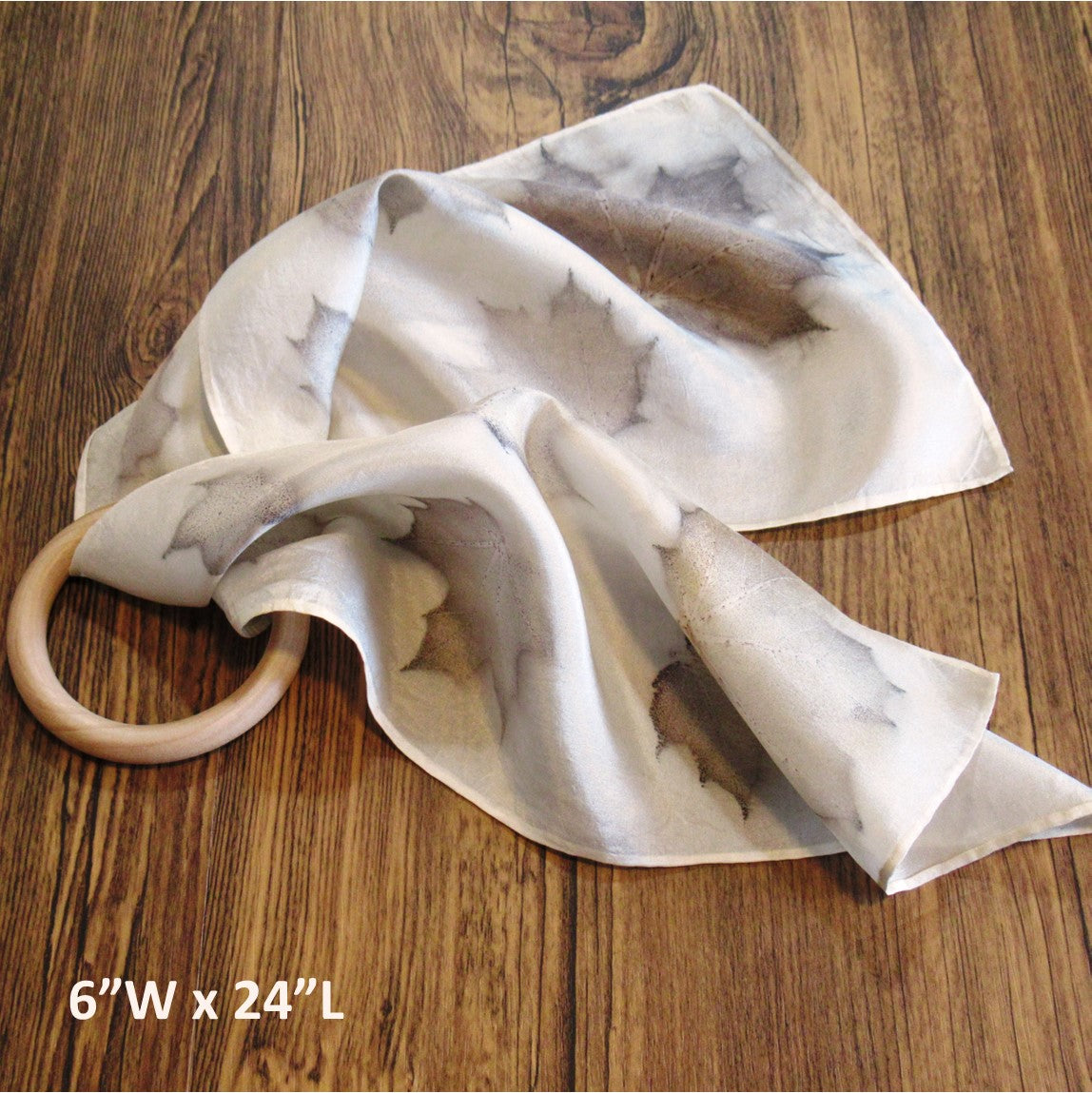 02 SCARVES (Silk) - ECO Print Silk Scarves (24” long & 54" long)- Hair Scarf - Purse Scarf - Silk Scarves Printed with Natural Dyes from Plant Material - Habotai Silk Scarf (Relax & Refresh)