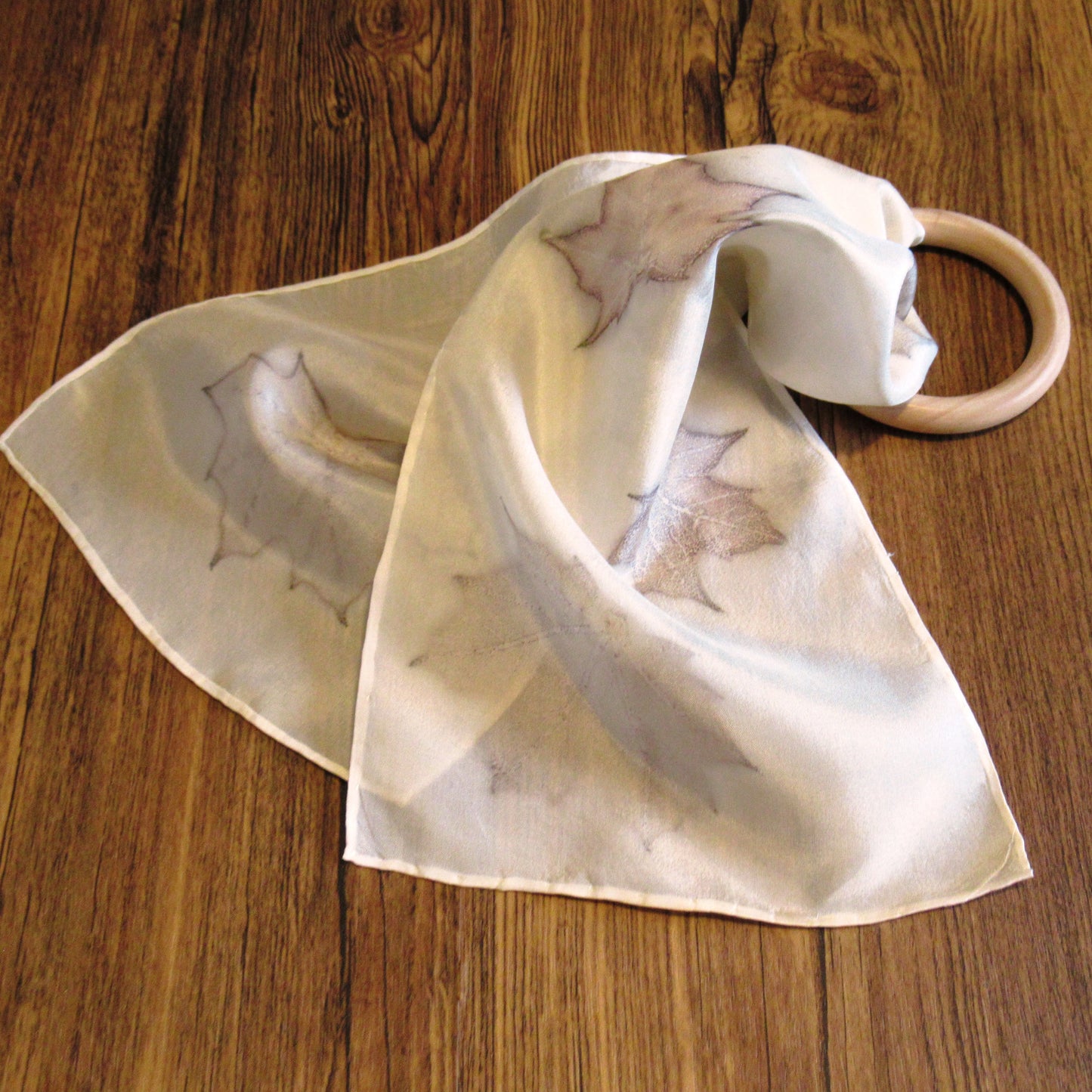 02 SCARVES (Silk) - ECO Print Silk Scarves (24” long & 54" long)- Hair Scarf - Purse Scarf - Silk Scarves Printed with Natural Dyes from Plant Material - Habotai Silk Scarf (Relax & Refresh)