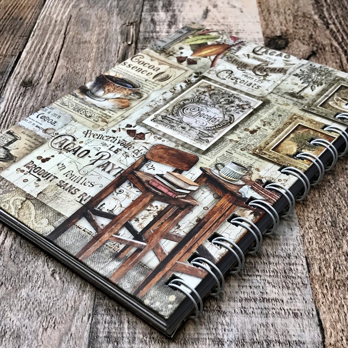 01 JOURNAL (Twin Loop Wire Bound) - HANDMADE JOURNAL - Hard Cover Journal - Dot Grid OR Lined Journal - Planner - Gratitude Journal - Gardening Journal - Stationery - Literacy Project
