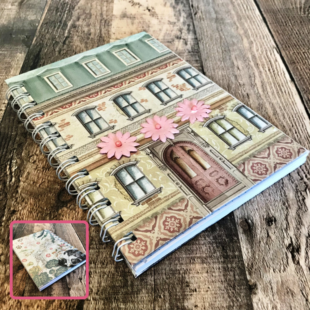 01 JOURNAL (Twin Loop Wire Bound) - HANDMADE JOURNAL - Hard Cover Journal - Dot Grid OR Lined Journal - Planner - Gratitude Journal - Gardening Journal - Stationery - Literacy Project