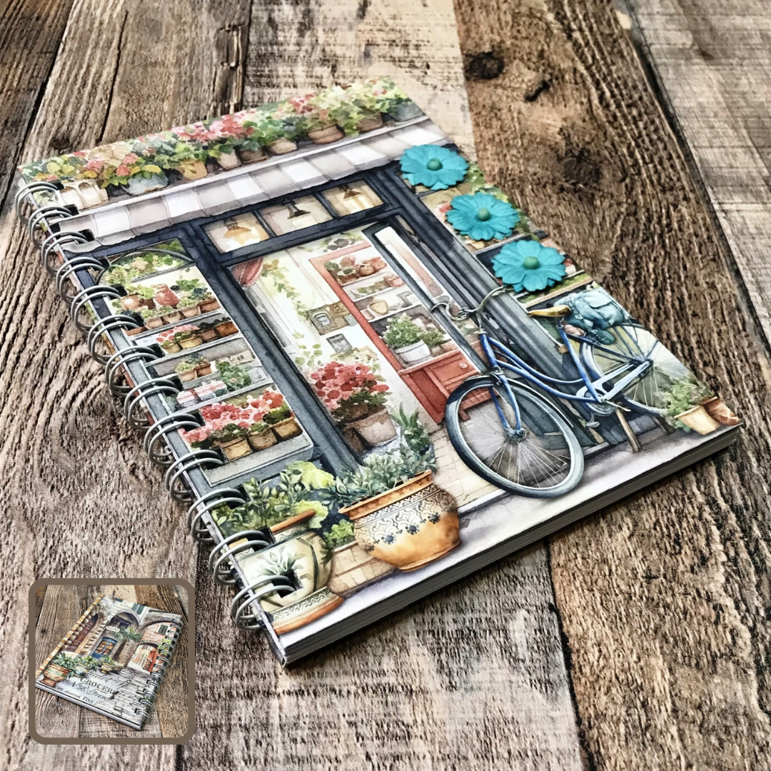 01 JOURNAL (Twin Loop Wire Bound) - HANDMADE JOURNAL - Hard Cover Journal - Dot Grid OR Lined Journal - Planner - Gratitude Journal - Gardening Journal - Stationery - Literacy Project