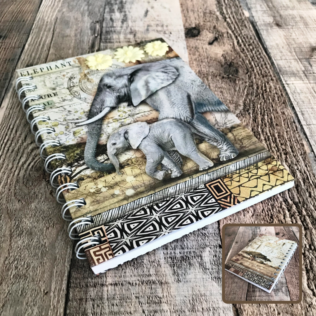 01 JOURNAL (Twin Loop Wire Bound) - HANDMADE JOURNAL - Hard Cover Journal - Dot Grid OR Lined Journal - Planner - Gratitude Journal - Gardening Journal - Stationery - Literacy Project