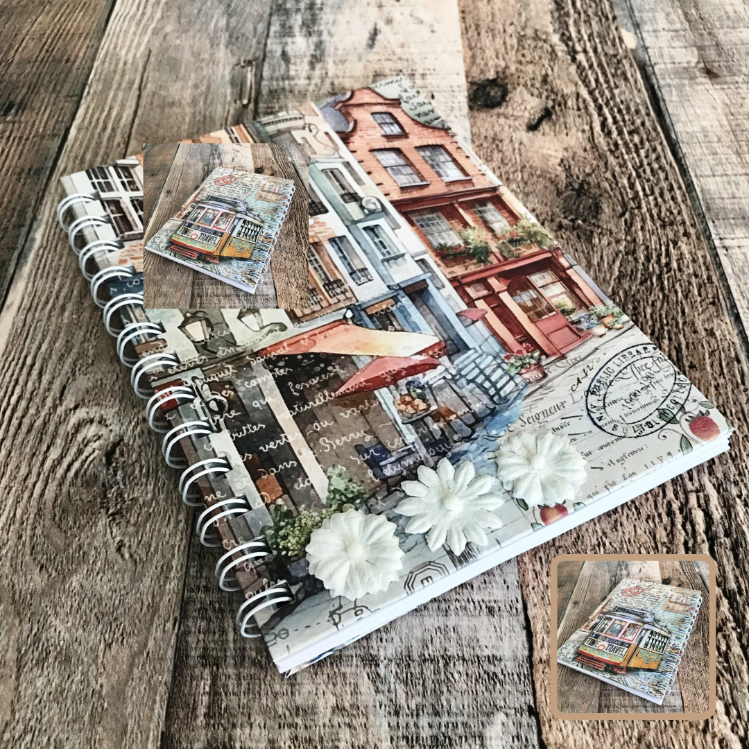 01 JOURNAL (Twin Loop Wire Bound) - HANDMADE JOURNAL - Hard Cover Journal - Dot Grid OR Lined Journal - Planner - Gratitude Journal - Gardening Journal - Stationery - Literacy Project