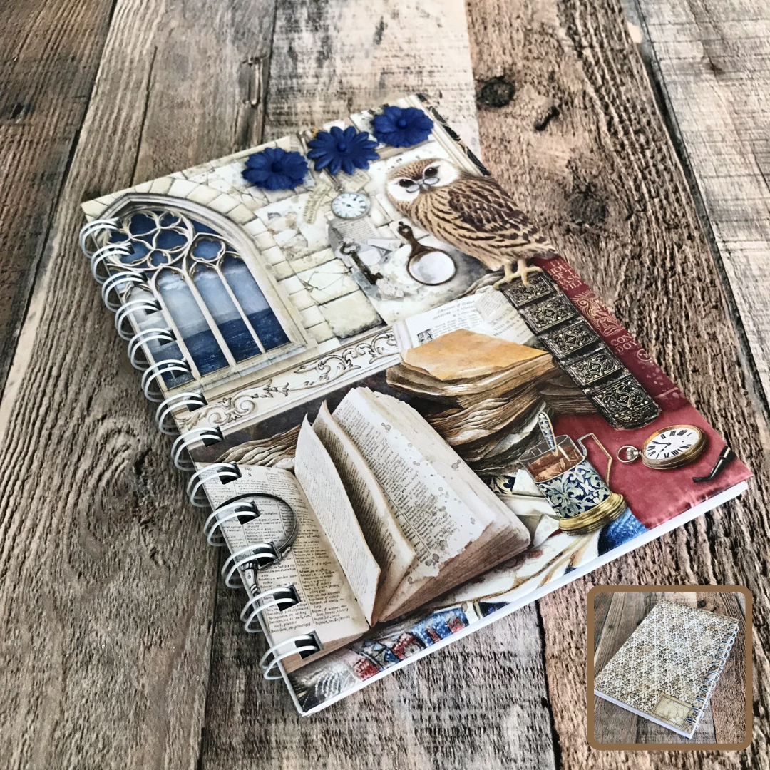 01 JOURNAL (Twin Loop Wire Bound) - HANDMADE JOURNAL - Hard Cover Journal - Dot Grid OR Lined Journal - Planner - Gratitude Journal - Gardening Journal - Stationery - Literacy Project