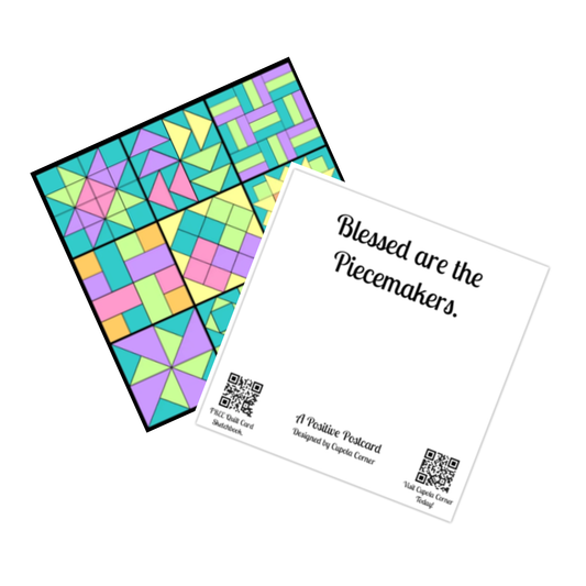 14. POSTCARDS - QUILT COLLAGE - Blessed are the Piecemakers (Literacy Project)