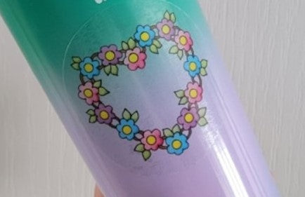 12 STICKERS - FLORAL HEART CLEAR Plastic Sticker - 3" x 3" Laptop Sticker - Glossy Finish Water Bottle Sticker - Locker Sticker