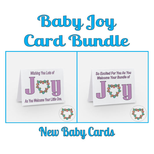 Cards - Baby - Bundle of Joy Baby Card for New Baby or Baby Shower - Baby Joy Floral Heart Card (Stationery & More) (Literacy Project) (Snail Mail)