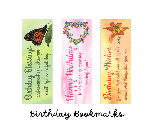 Bookmarks - Birthday Bookmarks - Set of 3 Different Birthday Bookmarks - Book Lover Gift - Reader Gift - Reading Quote (Stationery & More) (Literacy Project)