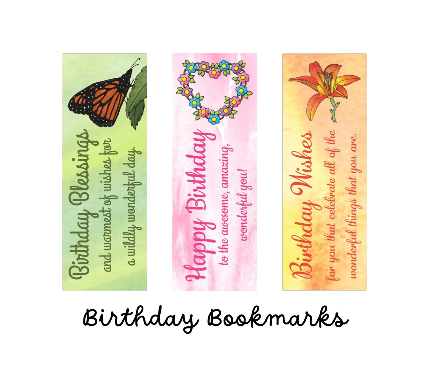 14 BOOKMARKS - Birthday Bookmarks + Optional Matching Birthday Cards - Book Lover Gift - Reader Gift - Reading Quote (Stationery & More) (Literacy Project)