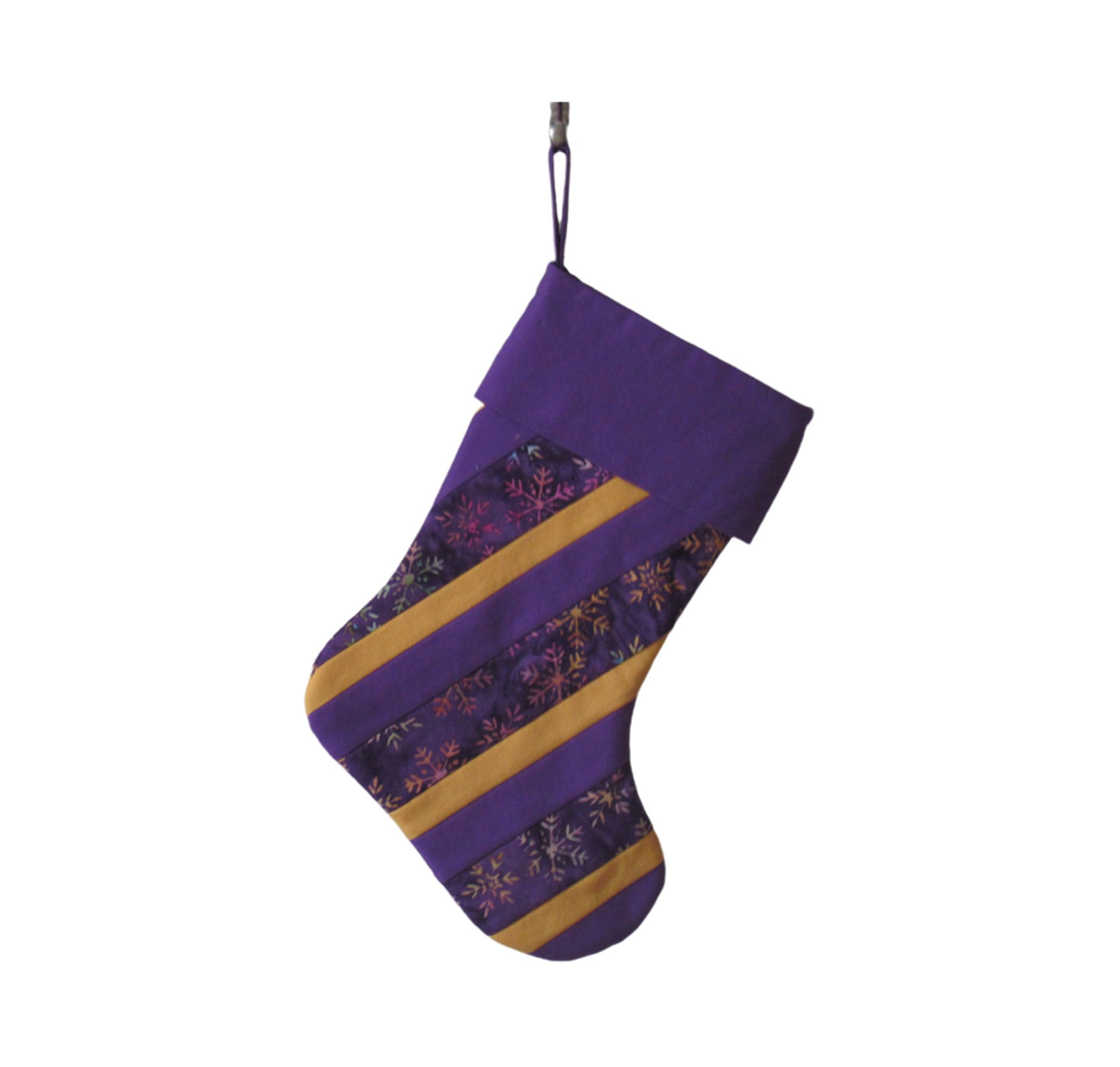 It's Christmas in July! (4 days only) Quilted Christmas Stocking - Handmade Christmas Stocking - Country Christmas Stocking - Purple and Yellow Christmas Stocking - Stocking 06