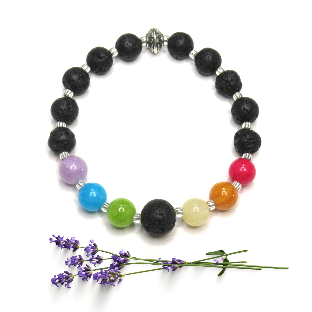 15 DIFFUSER BRACELET COLLECTION - Lava Bead Aromatherapy Bracelets - Stretchy Bead Bracelets (Relax & Refresh)