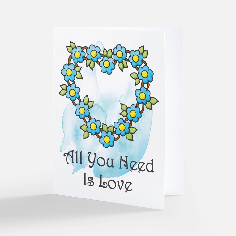 Cards - Floral Heart Card Bundle 1 - Wedding, Birthday, Congratulations, Thinking of You Cards - Set of 4 Cards (Stationery & More) (Literacy Project) (Snail Mail)