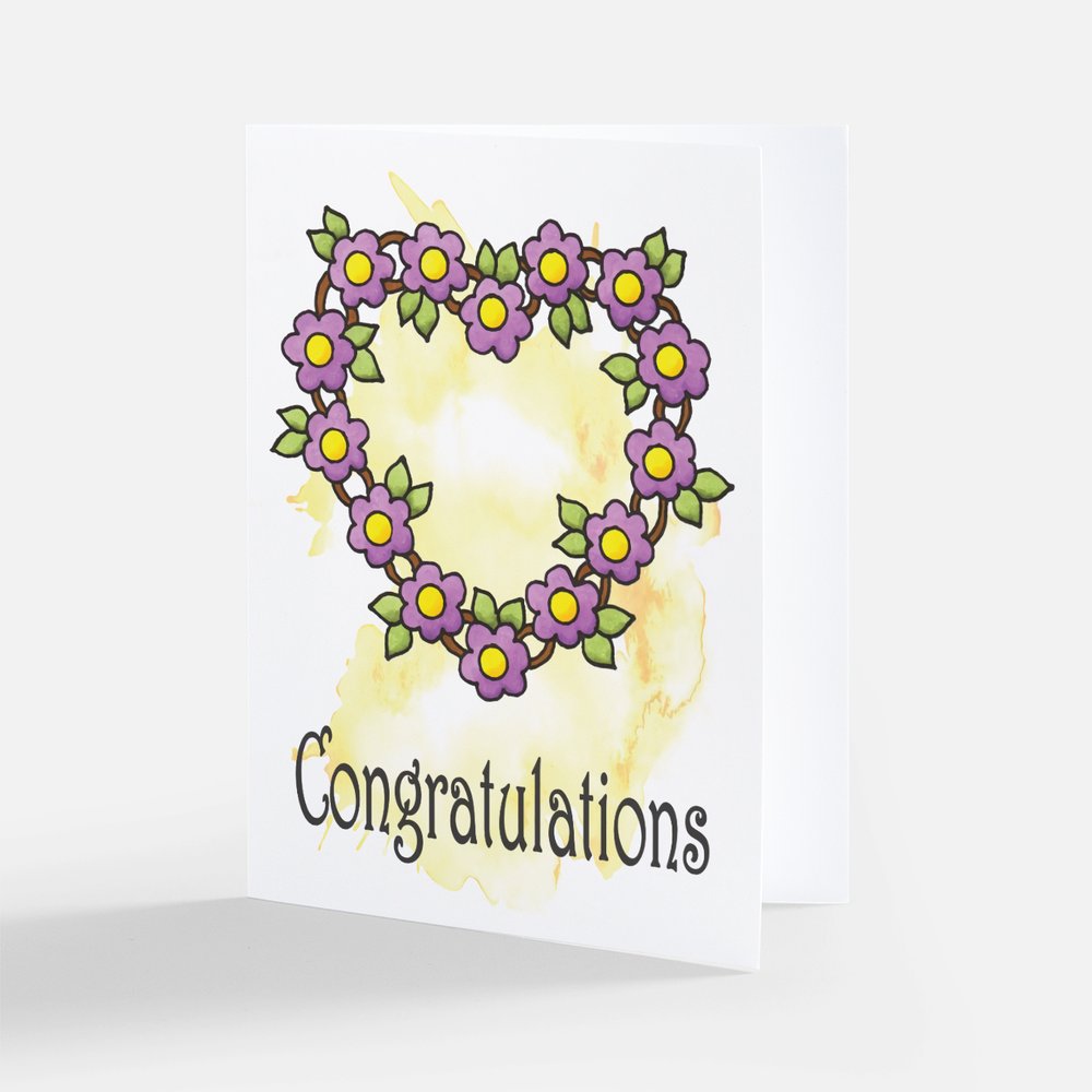 Cards - Floral Heart Card Bundle 1 - Wedding, Birthday, Congratulations, Thinking of You Cards - Set of 4 Cards (Stationery & More) (Literacy Project) (Snail Mail)