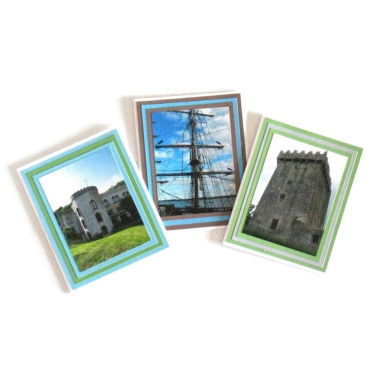 Cards - Photo Note Cards - Ireland Photo Note Cards #2 - Set of 3 - Cork Harbour in Cobh - Blarney Castle in County Cork - Abbeyglen Castle in Clifden (Stationery & More) (Snail Mail)
