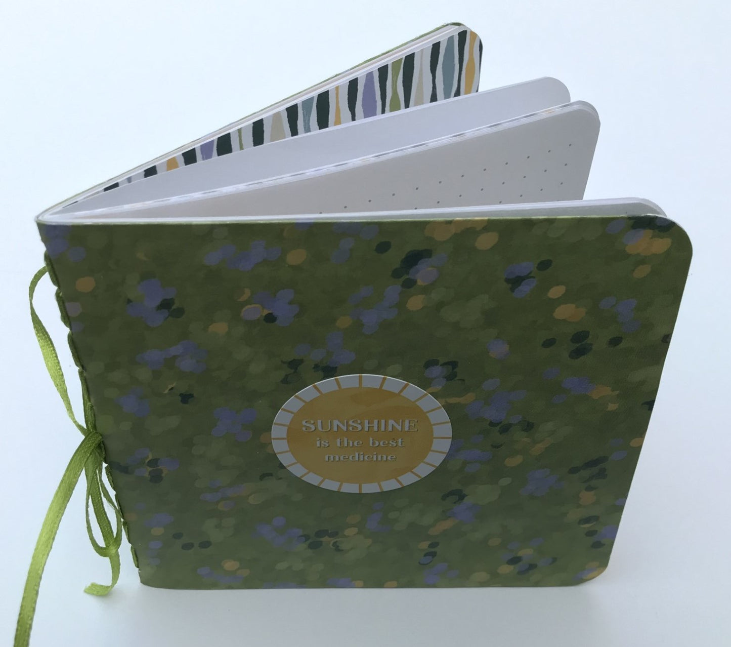 Journal - Handmade JOURNAL - Soft Cover Journal - Handbound Blank Notebook - Gratitude Journal - Green Monet Style Journal - Stationery - Literacy Project - 106