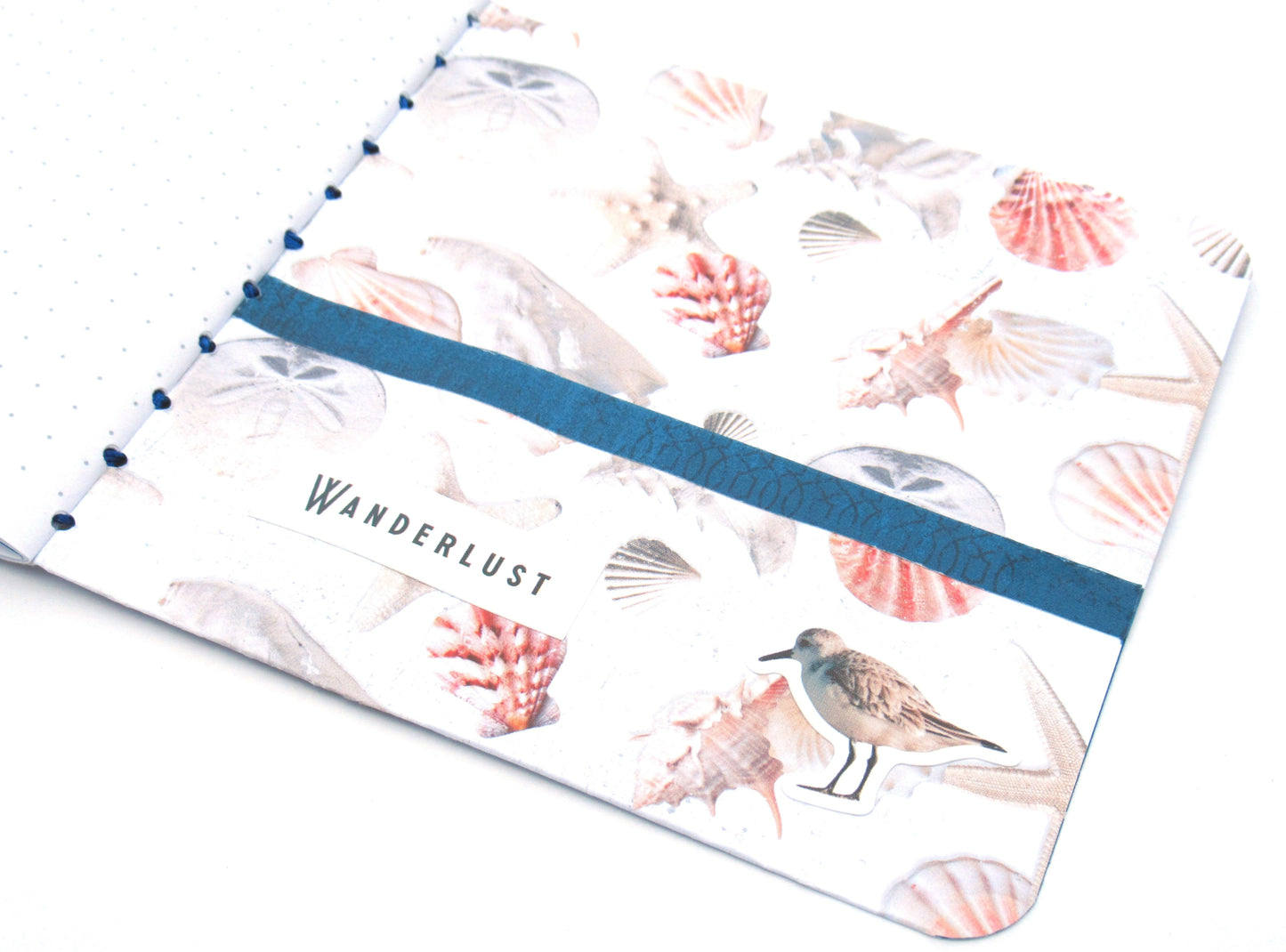 Journal - Handmade JOURNAL - Soft Cover Journal - Handbound Blank Notebook - Gratitude Journal - Seashore Themed Journal - Stationery - Literacy Project - 109