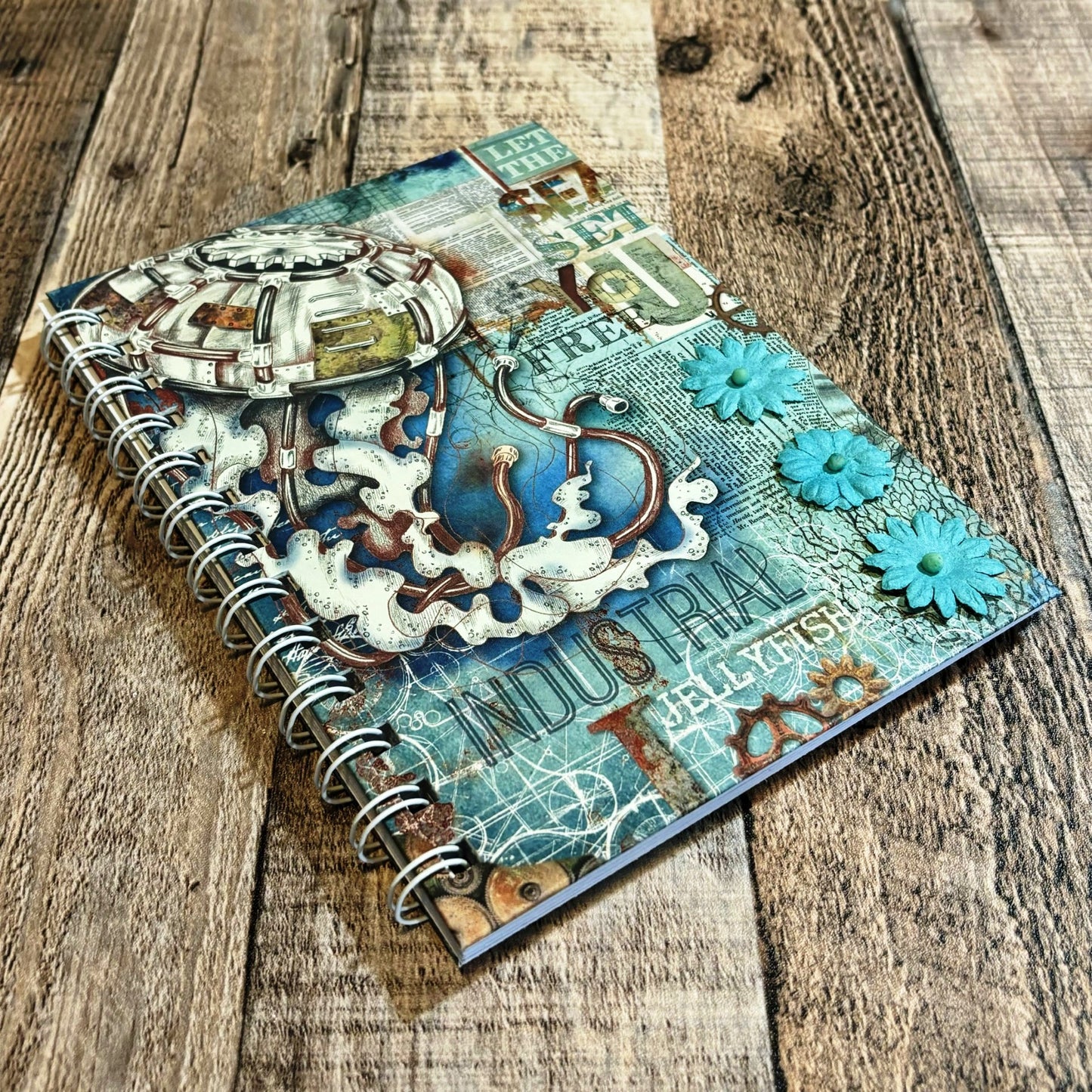 01 JOURNAL (Twin Loop Wire Bound) - HANDMADE JOURNAL - Hard Cover Journal - Dot Grid OR Lined Journal - Planner - Gratitude Journal - Gardening Journal - Stationery - Literacy Project