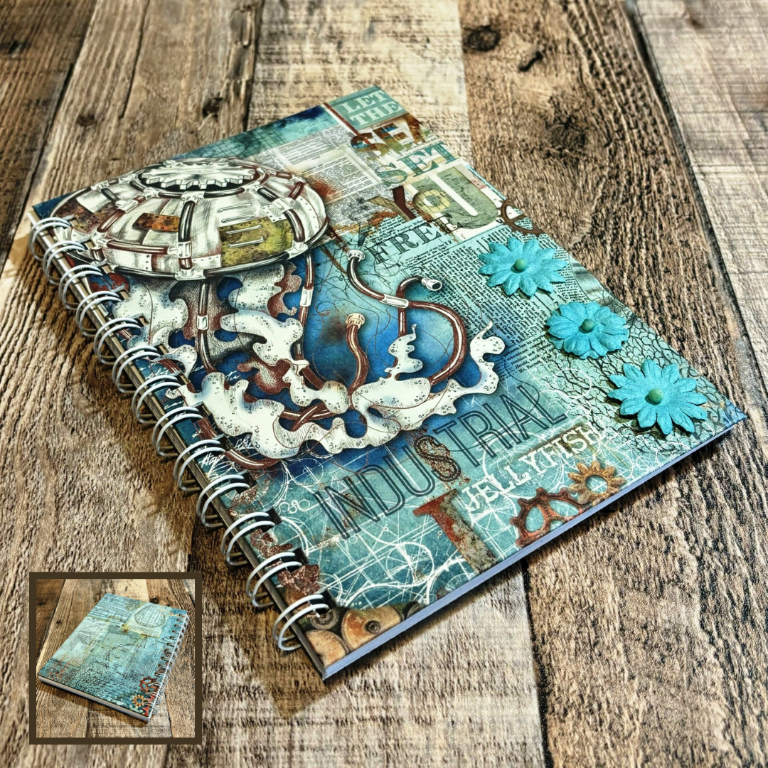 01 JOURNAL (Twin Loop Wire Bound) - HANDMADE JOURNAL - Hard Cover Journal - Dot Grid OR Lined Journal - Planner - Gratitude Journal - Gardening Journal - Stationery - Literacy Project