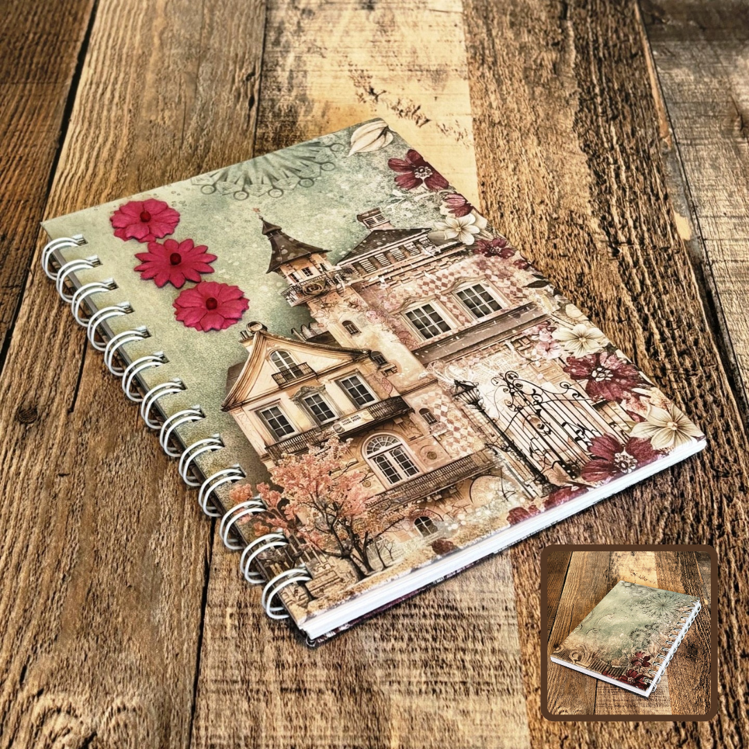 01 JOURNAL (Twin Loop Wire Bound) - HANDMADE JOURNAL - Hard Cover Journal - Dot Grid OR Lined Journal - Planner - Gratitude Journal - Gardening Journal - Stationery - Literacy Project