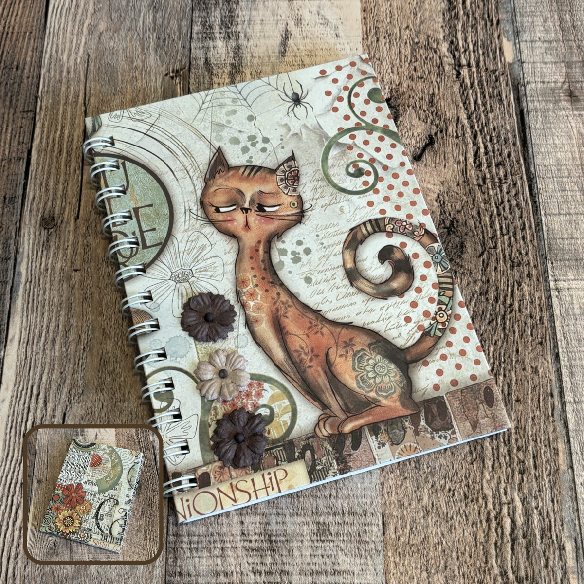 01. JOURNAL (Twin Loop Wire Bound) - HANDMADE JOURNAL - Hard Cover Journal - Dot Grid OR Lined Journal - Planner - Gratitude Journal - Gardening Journal - Stationery - Literacy Project
