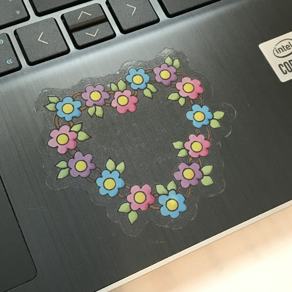 Stickers - Floral Heart Clear Plastic Sticker - 3" x 3" Laptop Sticker - Glossy Finish Water Bottle Sticker - Locker Sticker (Stationery & More)