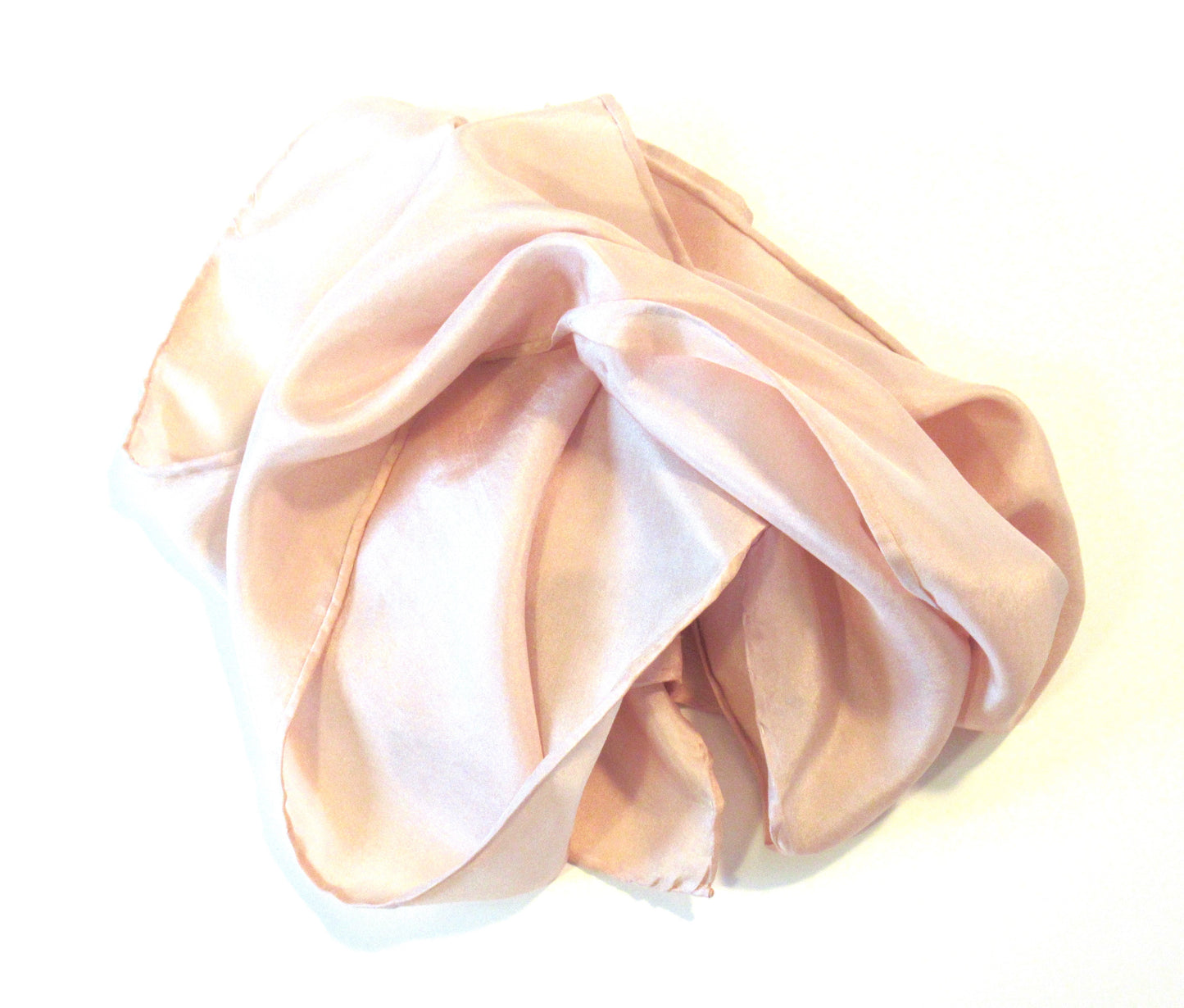 Scarf / Silk - Rose Petal Hand Dyed Silk Scarf - Natural Dyed Silk Scarf - Blush Pink Habotai Silk Scarf (Relax & Refresh) 113