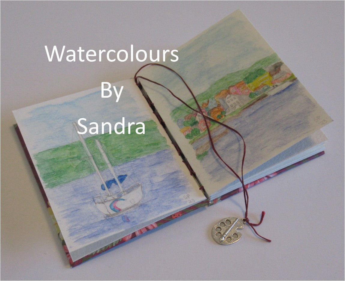 Sketchbook - Handmade Watercolour Sketchbook - Handbound Travel SKETCHBOOK - Hard Cover Art Journal - 140 lb Watercolour Paper - Stationery - Literacy Project - 503