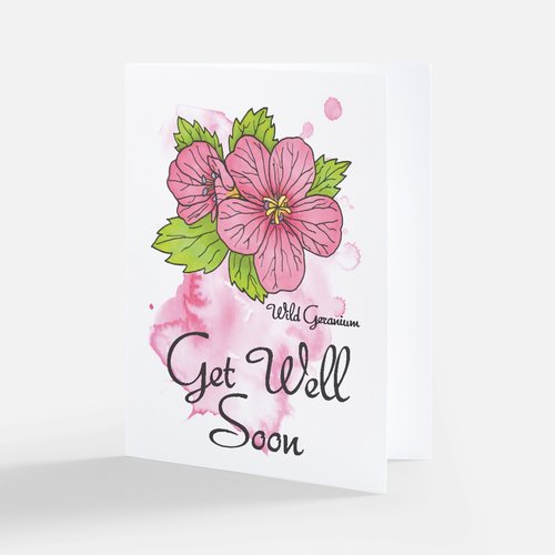06 WILDFLOWER ART CARDS - Set of 4 - Multi Occasion - Unique Laser Printed Greeting Cards from Hand Drawn Originals (Snail Mail)